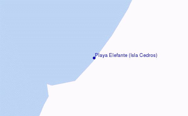 mapa de ubicación de Playa Elefante (Isla Cedros)
