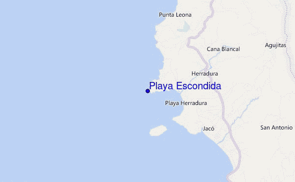 mapa de ubicación de Playa Escondida