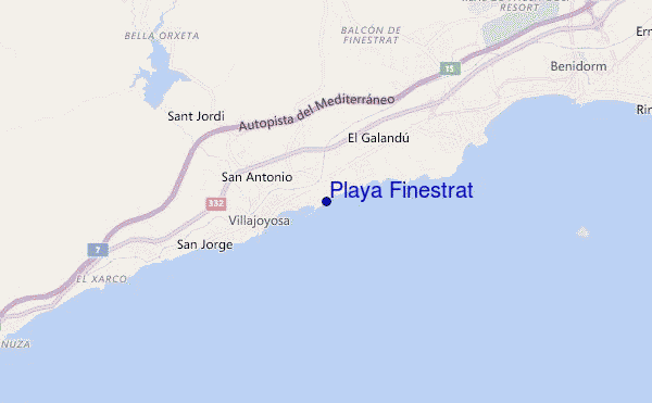 mapa de ubicación de Playa Finestrat