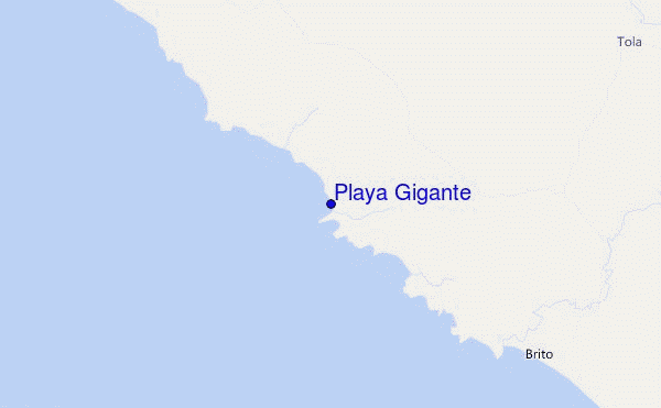 mapa de ubicación de Playa Gigante