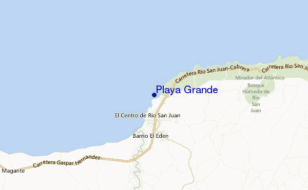 mapa de ubicación de Playa Grande