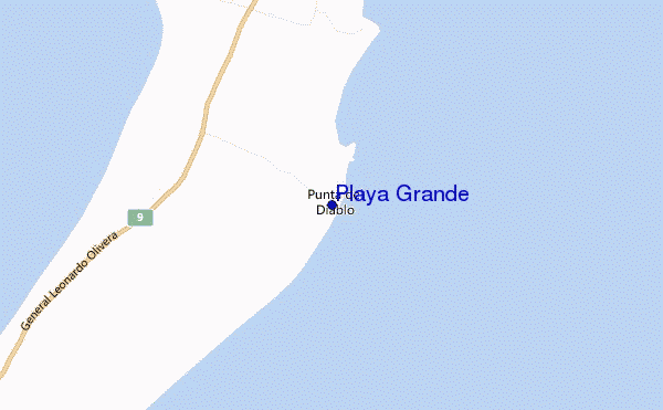 mapa de ubicación de Playa Grande