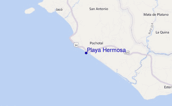 mapa de ubicación de Playa Hermosa