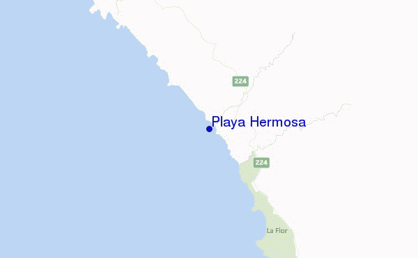 mapa de ubicación de Playa Hermosa
