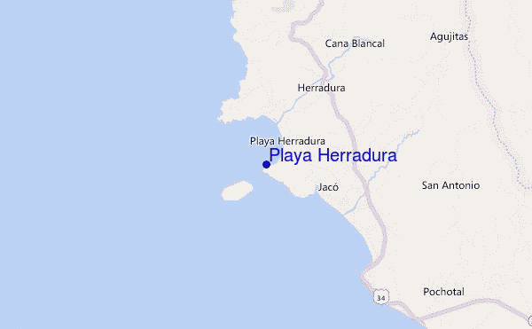mapa de ubicación de Playa Herradura