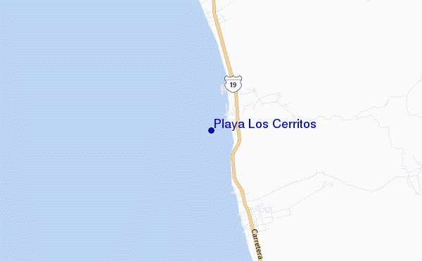 mapa de ubicación de Playa Los Cerritos