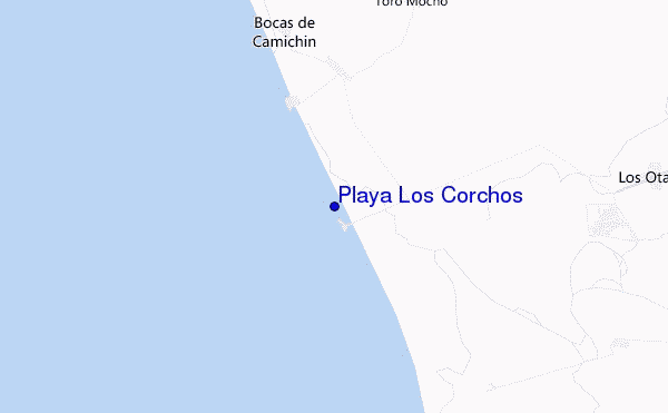 mapa de ubicación de Playa Los Corchos