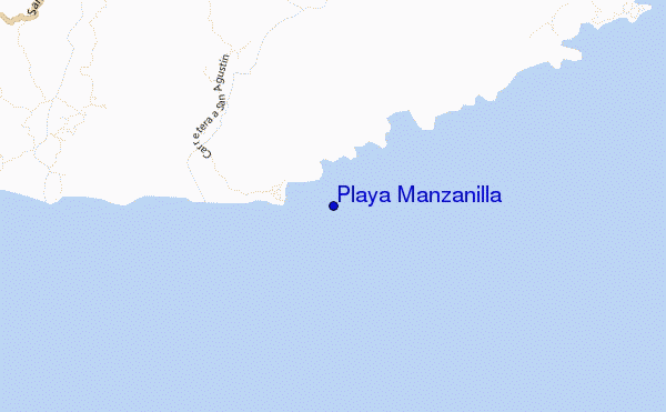 mapa de ubicación de Playa Manzanilla