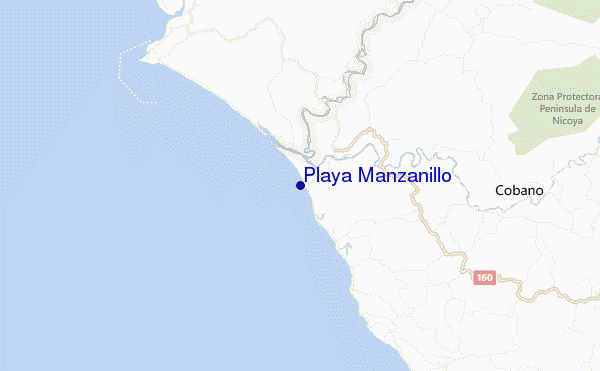mapa de ubicación de Playa Manzanillo