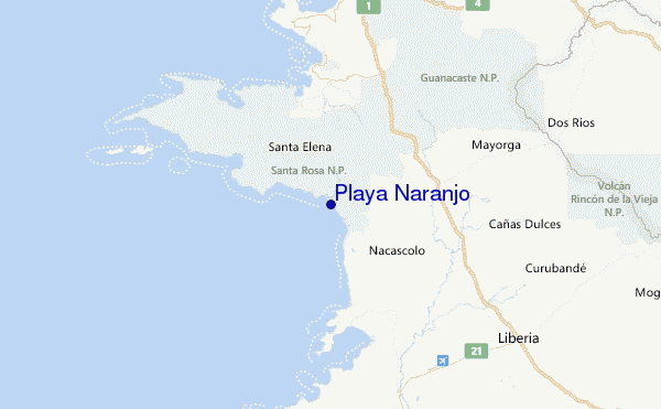 Playa Naranjo Location Map