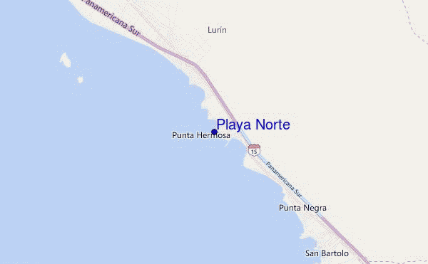mapa de ubicación de Playa Norte