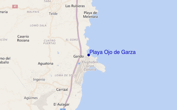 mapa de ubicación de Playa Ojo de Garza