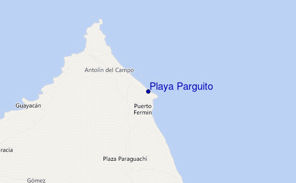 mapa de ubicación de Playa Parguito