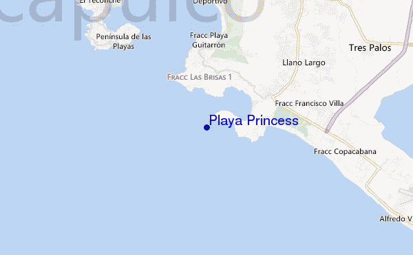 mapa de ubicación de Playa Princess