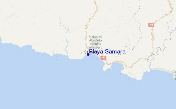 mapa de ubicación de Playa Samara