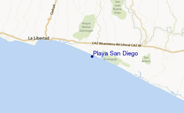 mapa de ubicación de Playa San Diego
