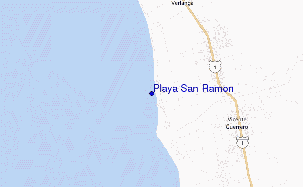 mapa de ubicación de Playa San Ramon