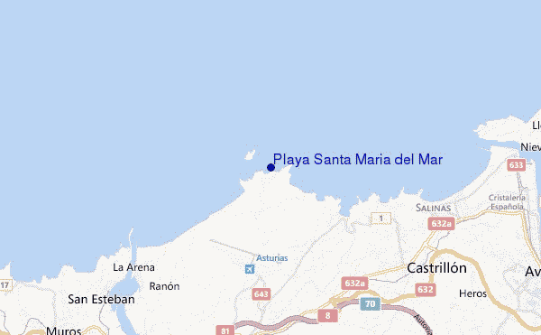 mapa de ubicación de Playa Santa Maria del Mar