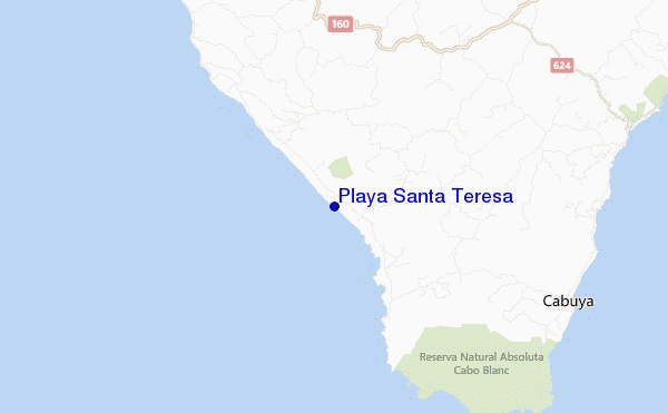 mapa de ubicación de Playa Santa Teresa