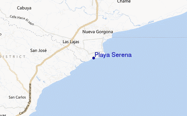 mapa de ubicación de Playa Serena