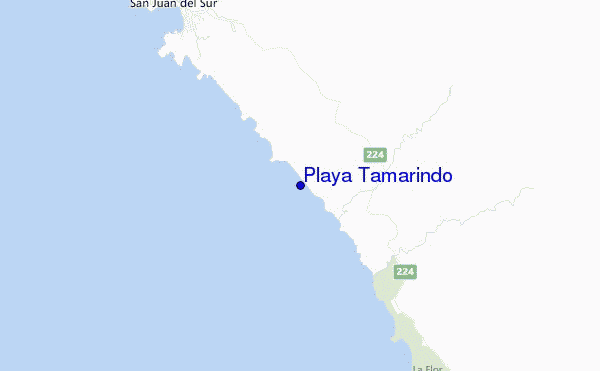 mapa de ubicación de Playa Tamarindo