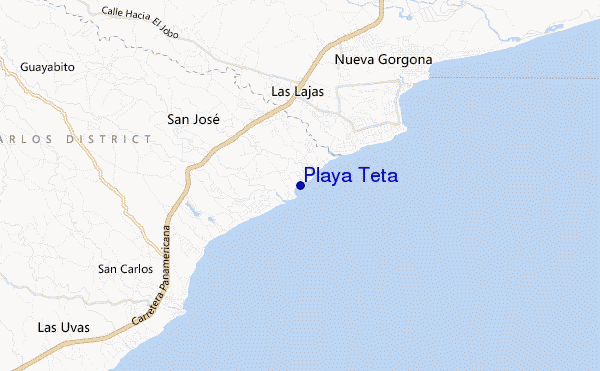 mapa de ubicación de Playa Teta