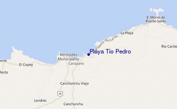 mapa de ubicación de Playa Tío Pedro