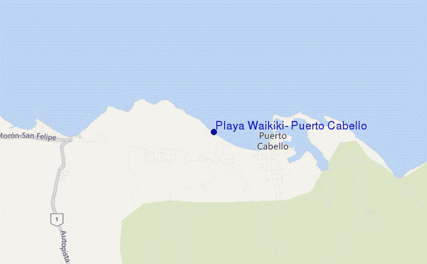mapa de ubicación de Playa Waikiki, Puerto Cabello