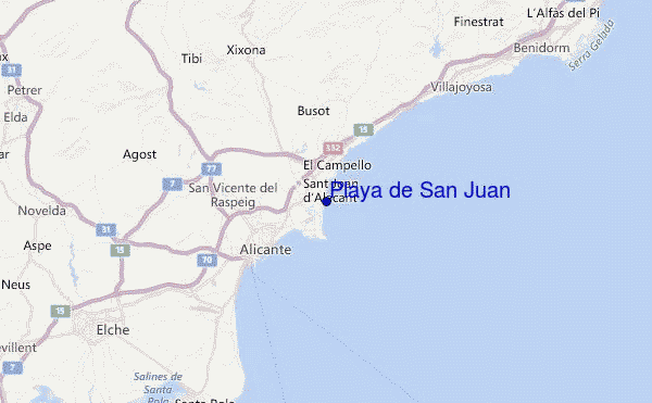 Playa de San Juan Location Map
