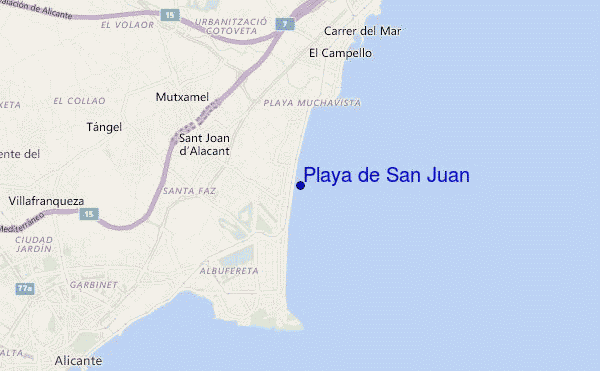 mapa de ubicación de Playa de San Juan