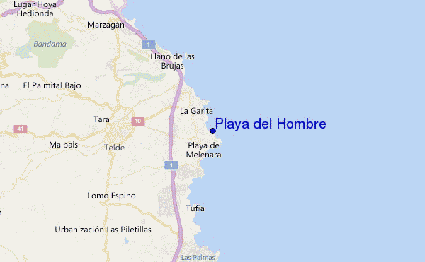 mapa de ubicación de Playa del Hombre