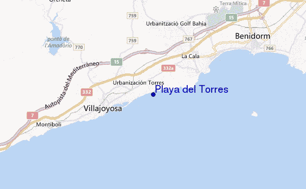 mapa de ubicación de Playa del Torres