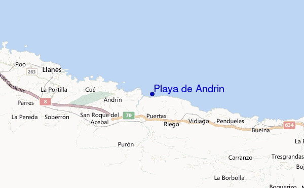 mapa de ubicación de Playa de Andrin