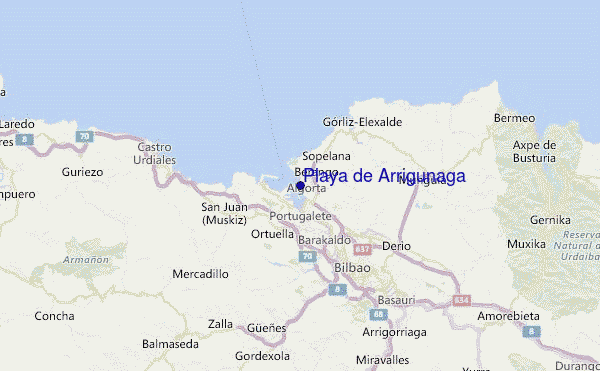Playa de Arrigunaga Location Map