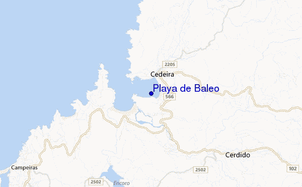 mapa de ubicación de Playa de Baleo