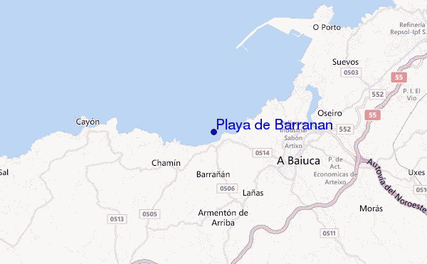 mapa de ubicación de Playa de Barranan
