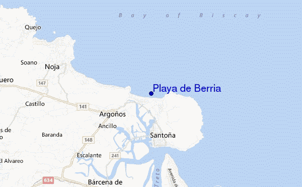mapa de ubicación de Playa de Berria