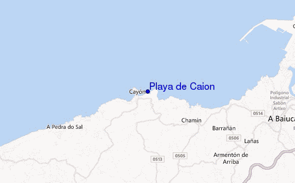 mapa de ubicación de Playa de Caion