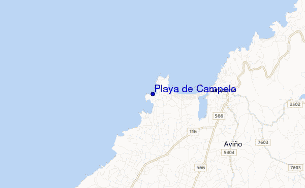 mapa de ubicación de Playa de Campelo