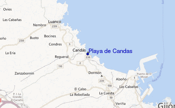 mapa de ubicación de Playa de Candas