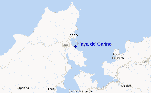 mapa de ubicación de Playa de Carino