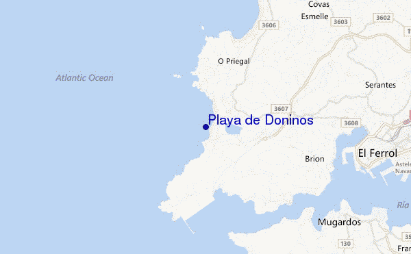 mapa de ubicación de Playa de Doninos