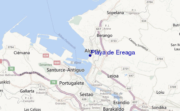 mapa de ubicación de Playa de Ereaga