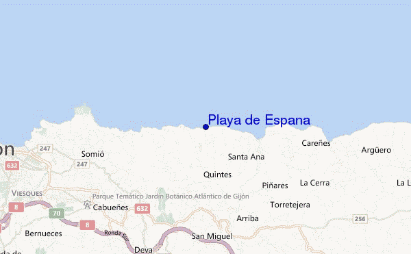 mapa de ubicación de Playa de Espana