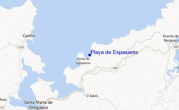 mapa de ubicación de Playa de Espasante