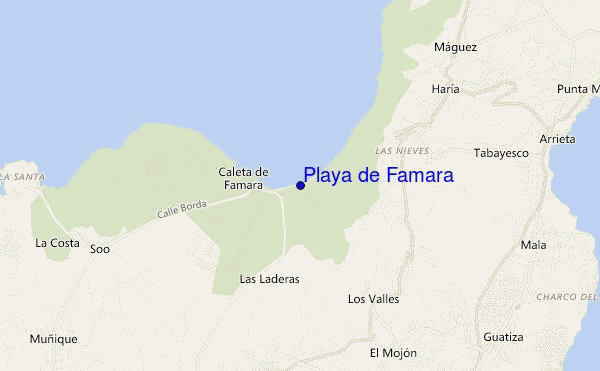 mapa de ubicación de Playa de Famara