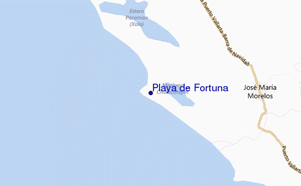 mapa de ubicación de Playa de Fortuna