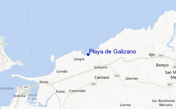 mapa de ubicación de Playa de Galizano