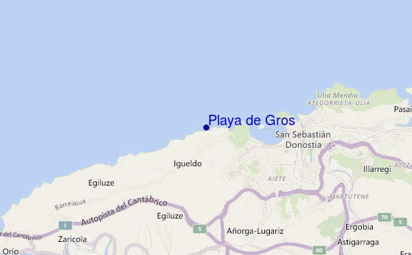 mapa de ubicación de Playa de Gros