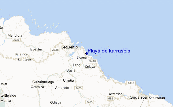 mapa de ubicación de Playa de karraspio